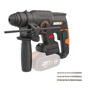 WORX NITRO WX381.9 Akku Bohrhammer 20V- bürstenloser Motor - multifunktionales Werkzeug zum Bohren, Hammerbohren & Meißeln - Komfort dank Anti-Vibration & ergonomisches Designs - ohne Akku & Ladegerät