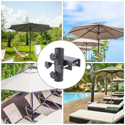 Verstellbarer Schirmständer aus Metall für Balkon - Tragbares Gartenzubehör Winddichter Sonnenschirmhalter für Terrassen und Terrassen Perfekter Schutz im Freien – Bild 2
