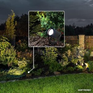 Alternative view of HOFTRONIC - 6er Set Spikey LED Gartenstrahler Aluminium - IP65 Wasserdicht - GU10 Fassung - Dimmbar - Erdspießstrahler Schwarz (RAL9004)
