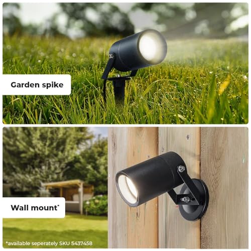 HOFTRONIC - 6er Set Spikey LED Gartenstrahler Aluminium - IP65 Wasserdicht - GU10 Fassung - Dimmbar - Erdspießstrahler Schwarz (RAL9004) – Bild 5