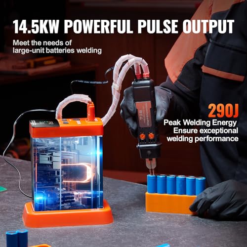 VEVOR Akku-Punktschweißgerät, 14,5 kW Kondensator-Energiespeicher, Impuls-Punktschweißgerät mit 73B-Schweißstift, 801D-Hochleistungs-Punktschweißgerät und 2 Schweißmodi für 0,1–0,3 mm reines Nickel – Bild 3