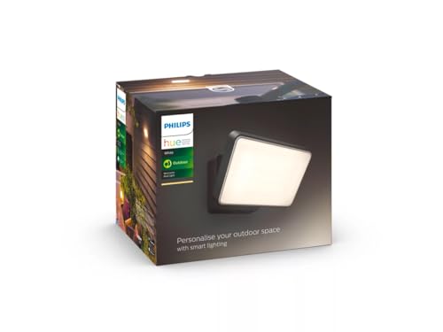 Philips Hue Outdoor Bundle – Kabelloser Bewegungssensor (IP54) Welcome Flutlicht 15 W (2300 lm) – Smarte Gartenbeleuchtung – Bild 4