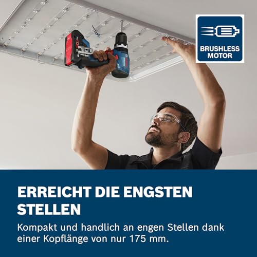 Bosch Professional 18V System Akku-Bohrschrauber GSB 18V-65 (bürstenloser Motor, Kopflänge 175, inkl 2x Akku GBA 4.0Ah, 82AC, L-Case) – Bild 3