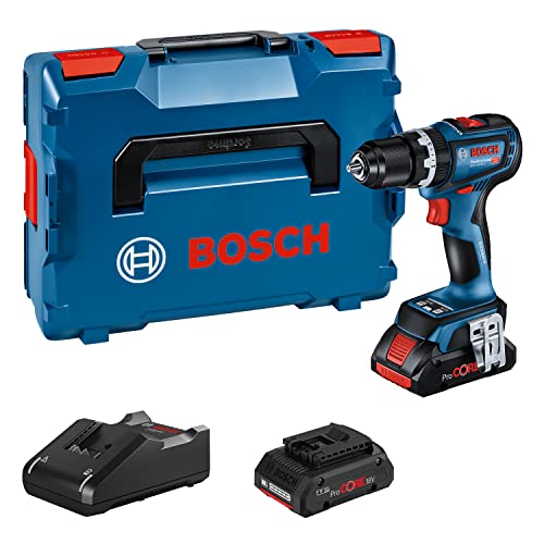 Bosch Professional 18V System Akku Schlagbohrmaschine GSB 18V-90 C (inkl. 2x ProCORE-Akkus 4.0Ah, Schnellladegerät GAL 18V-40, L-BOXX)