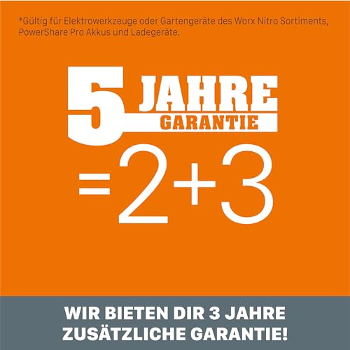 WORX NITRO WX380.9 Akku-Bohrhammer 20V - zum Bohren, Hammerbohren & Meißeln - bürstenloser Motor - stufenlose Drehzahleinstellung - verschiedene Stoff kompatibel - ohne Akku & Schnellladgerät – Bild 11