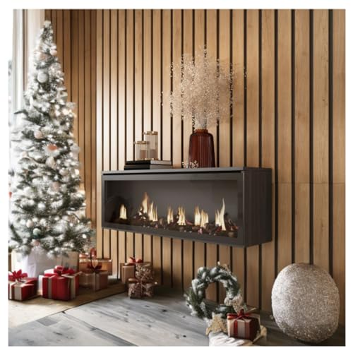 Skraut Home | Elektrokamin LED | Elektrische Kamine | 107x38x25cm | Wohnzimmer - Esszimmer | Elektrokamin. Maße | Moderner Stil | Schwarz