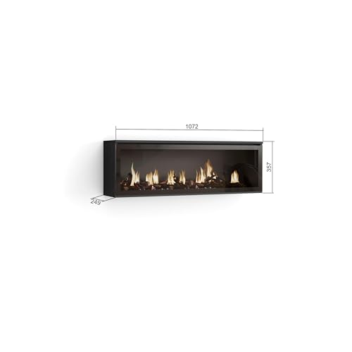 Skraut Home | Elektrokamin LED | Elektrische Kamine | 107x38x25cm | Wohnzimmer - Esszimmer | Elektrokamin. Maße | Moderner Stil | Schwarz – Bild 4