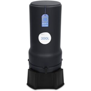 YourCasa Regentonne 200L [RainBell] mit Standfuss, Deckel & Wasserhahn - Regenfass Frostsicher Kunststoff - Regenwassertonne Regenwassertank Garten Wassertank Regensammler Wasserfass (Anthrazit,200L)