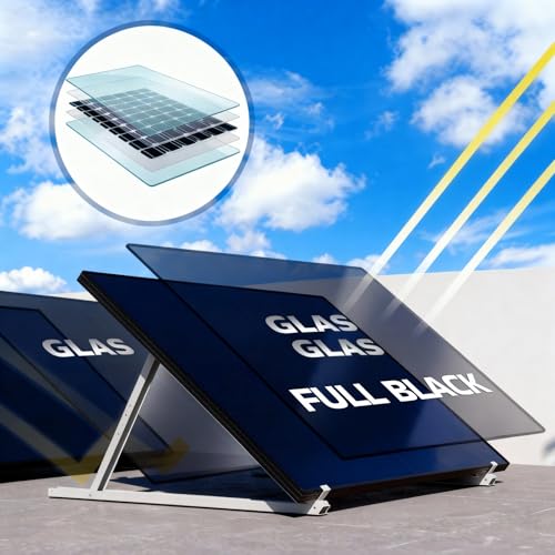 SUNNIVA® 460W Balkonkraftwerk BIFAZIAL FULLBLACK komplett Steckdose HOYMILES 400 Watt Wechselrichter, PV Solaranlage Komplettset, 1x 460W N-Type Glas-Glas Bifacial Solarmodule, 5m Kabel – Bild 5