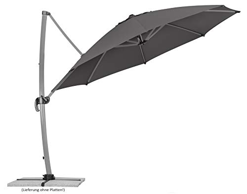 Schneider Sonnenschirm Rhodos Rondo, anthrazit, 350 cm rund, 792-15, Gestell Aluminium, Bespannung Polyester, 22.4 kg – Bild 3