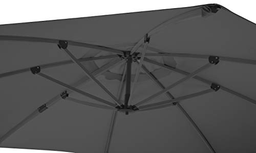 Schneider Sonnenschirm Rhodos Rondo, anthrazit, 350 cm rund, 792-15, Gestell Aluminium, Bespannung Polyester, 22.4 kg – Bild 4