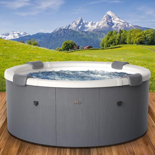BRAST Whirlpool MSpa Denver mit Fester Außenwand | Ø182x70cm | LED-Beleuchtung mit 20 einstellbaren Farben für 6 Personen | 130 Massagedüsen | Ganzjähriger Einsatz Winterfest | In & Outdoor Pool