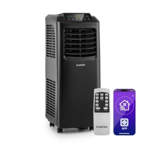 Klarstein Klimaanlage, 4-in-1 Klimagerät, Entfeuchter, Ventilator & Nachtmodus, Mobile Klimaanlage mit Abluftschlauch, App-Steuerung, Air Conditioner für Räume bis 44 m², 9000 BTU, Weiß
