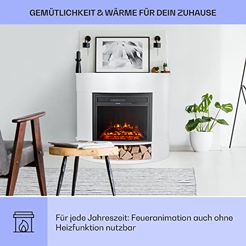 Klarstein Deko Kamin Mit LED-Flammen, Elektro-Kamin Mit Heizung, 1800W, Fernbedienung, Timer & Auto-Temperaturregelung, Sparsam – Bild 4