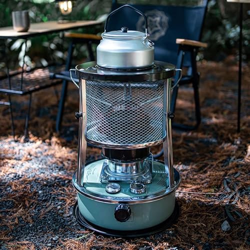 SAYEYBU Tragbarer Petroleumofen, Petroleumheizungen für Innenbereich, Nicht Elektrischer 2 in 1 Ofen und HeizgeräT für Camping, Drinnen und DraußEn, Terrasse, Deck, Zuhause,Grün,Metal Chimney – Bild 3