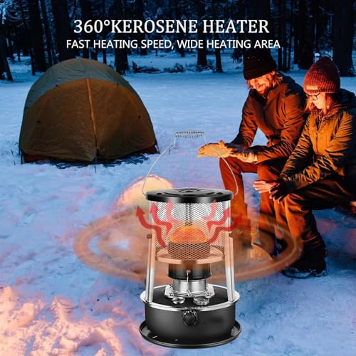 SAYEYBU Tragbarer Petroleumofen, Petroleumheizungen für Innenbereich, Nicht Elektrischer 2 in 1 Ofen und HeizgeräT für Camping, Drinnen und DraußEn, Terrasse, Deck, Zuhause,Grün,Metal Chimney – Bild 4