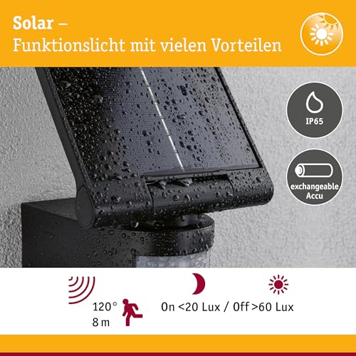 Paulmann Outdoor Solar Fluter Lesla IP65 3000K USB PIR Anthrazit 94609 – Bild 4