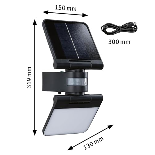 Paulmann Outdoor Solar Fluter Lesla IP65 3000K USB PIR Anthrazit 94609 – Bild 6