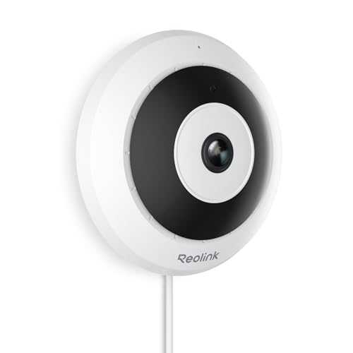 Reolink 6MP PoE IP Fisheye Kamera mit 360° Blick, Smarte Personenerkennung, 2-Wege Audio, Decken-/Wand-/Tisch-Installation, Mehrere Display-Ansichten, Innenkamera für Haus/Büro Sicherheit, FE-P Weiß