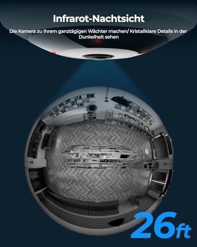Reolink 6MP PoE IP Fisheye Kamera mit 360° Blick, Smarte Personenerkennung, 2-Wege Audio, Decken-/Wand-/Tisch-Installation, Mehrere Display-Ansichten, Innenkamera für Haus/Büro Sicherheit, FE-P Weiß – Bild 3