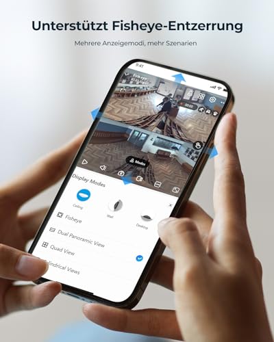 Reolink 6MP PoE IP Fisheye Kamera mit 360° Blick, Smarte Personenerkennung, 2-Wege Audio, Decken-/Wand-/Tisch-Installation, Mehrere Display-Ansichten, Innenkamera für Haus/Büro Sicherheit, FE-P Weiß – Bild 5
