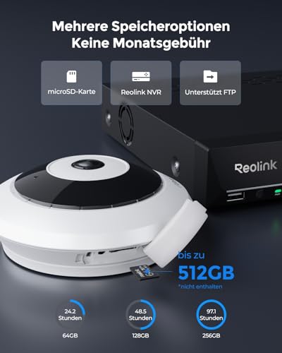 Reolink 6MP PoE IP Fisheye Kamera mit 360° Blick, Smarte Personenerkennung, 2-Wege Audio, Decken-/Wand-/Tisch-Installation, Mehrere Display-Ansichten, Innenkamera für Haus/Büro Sicherheit, FE-P Weiß – Bild 6