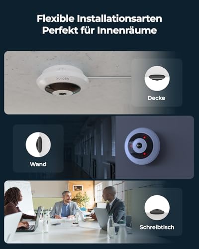 Reolink 6MP PoE IP Fisheye Kamera mit 360° Blick, Smarte Personenerkennung, 2-Wege Audio, Decken-/Wand-/Tisch-Installation, Mehrere Display-Ansichten, Innenkamera für Haus/Büro Sicherheit, FE-P Weiß – Bild 7