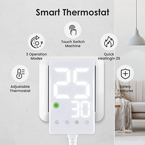 Hocosyme Infrarotheizung 400 Watt mit Thermostat | Infrarotheizung Wandmontage für 5-13 m² | Elektroheizung mit Überhitzungsschutz | Touch-Thermostat | TÜV & 10 Jahre Garantie – Bild 2