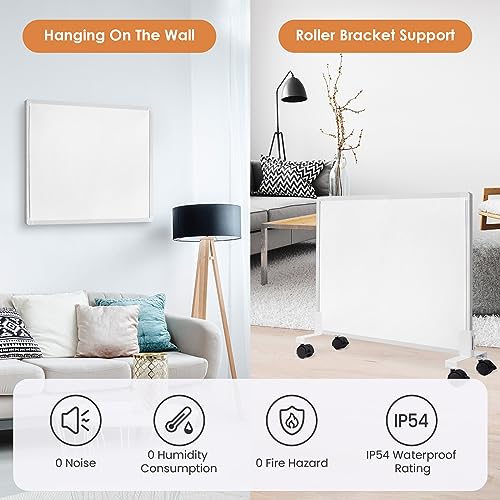 Hocosyme Infrarotheizung 400 Watt mit Thermostat | Infrarotheizung Wandmontage für 5-13 m² | Elektroheizung mit Überhitzungsschutz | Touch-Thermostat | TÜV & 10 Jahre Garantie – Bild 3