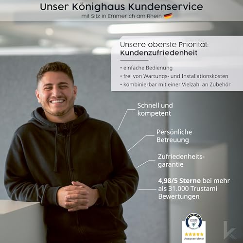 Könighaus Infrarotheizung - 1000 Watt Black Edition mit Smart Thermostat inkl. App (IOS/Android) - TÜV SÜD 5 Jahre Herstellergarantie ✓ Doppelter Überhitzungsschutz ✓ schnell auf Betriebstemperatur – Bild 5