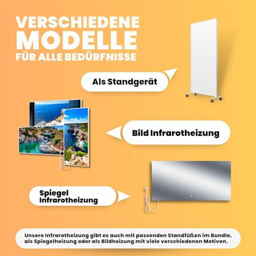 BR Bringer Infrarotheizung 1200 Watt - Infrarot Elektroheizung Energiesparend - 5 Jahre Garantie, TÜV GS - Deutsche Qualitätsmarke (schwarz) – Bild 7