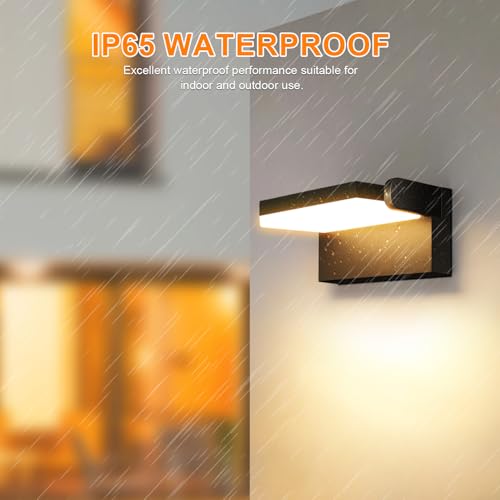 Kingwei 2 Stücke 60W LED Wandleuchten Aussen 5000 Lumen Wandlampe Außen Warmweiß 3000K Aussenlampe mit 360° Schwenkbar LED Panel Wasserdicht IP65 Wandleuchte Innen – Bild 3