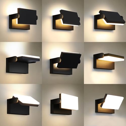 Kingwei 2 Stücke 60W LED Wandleuchten Aussen 5000 Lumen Wandlampe Außen Warmweiß 3000K Aussenlampe mit 360° Schwenkbar LED Panel Wasserdicht IP65 Wandleuchte Innen – Bild 4