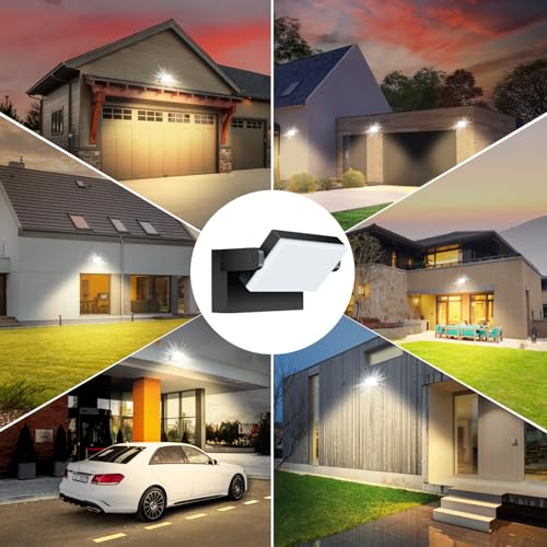 Kingwei 2 Stücke 60W LED Wandleuchten Aussen 5000 Lumen Wandlampe Außen Warmweiß 3000K Aussenlampe mit 360° Schwenkbar LED Panel Wasserdicht IP65 Wandleuchte Innen – Bild 7