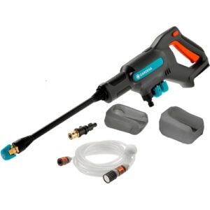 Gardena Akku Mitteldruckreiniger AquaClean 24/18V P4A ohne Akku: Reiniger für den Außenbereich, 3 Reinigungsstufen, max. Druck 24 bar, inkl. Saugschlauch, OGS-Anschlüsse und Filter (14800-55)