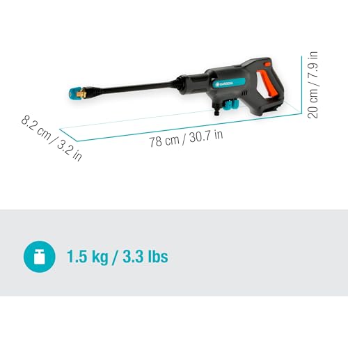 Gardena Akku Mitteldruckreiniger AquaClean 24/18V P4A ohne Akku: Reiniger für den Außenbereich, 3 Reinigungsstufen, max. Druck 24 bar, inkl. Saugschlauch, OGS-Anschlüsse und Filter (14800-55) – Bild 4