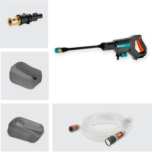Gardena Akku Mitteldruckreiniger AquaClean 24/18V P4A ohne Akku: Reiniger für den Außenbereich, 3 Reinigungsstufen, max. Druck 24 bar, inkl. Saugschlauch, OGS-Anschlüsse und Filter (14800-55) – Bild 5