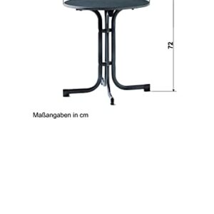 Alternative view of SIEGER Klapptisch mit MECALIT®-PRO Tischplatte, Gestell Graphit, Tischplatte Marmor Schiefer anthrazit ca. 70 cm Ø