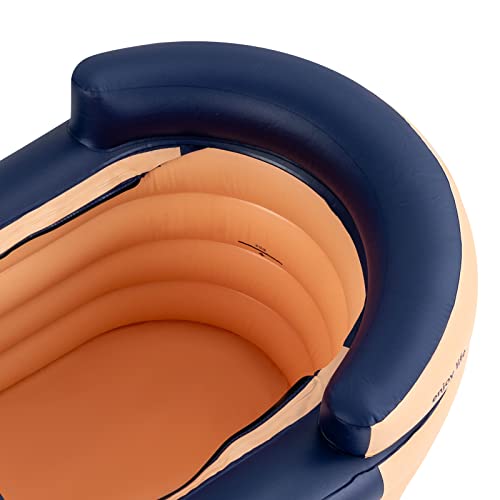 Aufblasbare Badewanne 140cm für Erwachsene, Faltbare Badewanne mit Luftpumpe und Wärmeisolierung, Mobile Klappbadewanne für Balkon, Dusche und Garten, Inklusive Zubehör – Bild 3
