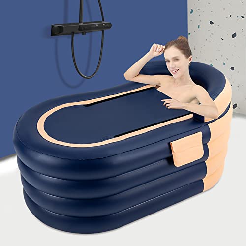 Aufblasbare Badewanne 140cm für Erwachsene, Faltbare Badewanne mit Luftpumpe und Wärmeisolierung, Mobile Klappbadewanne für Balkon, Dusche und Garten, Inklusive Zubehör – Bild 7