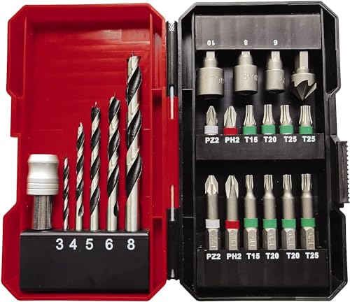 Einhell Akku-Bohrschrauber TE-CD 18/45 3X-Li 22 Power X-Change (18 V, 45 Nm, Winkelaufsatz, Exzenter Aufsatz, 22-tlg. Bitset, 2,0 Ah-Akku, Ladegerät E-Box) – Bild 3