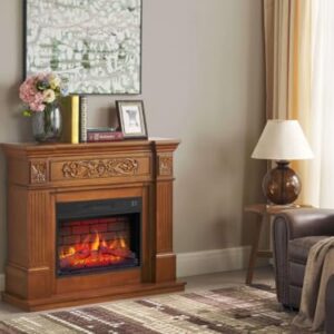 Alternative view of ArtiFlame Elektrokamin Toscana AF23BS, Elektrischer Standkamin mit Heizung 1800 W, realistischer 3D-Flammeneffekt, LED-Beleuchtung, Fernbedienung, Timer, Thermostat, Knistereffekt, MDF (Eiche)