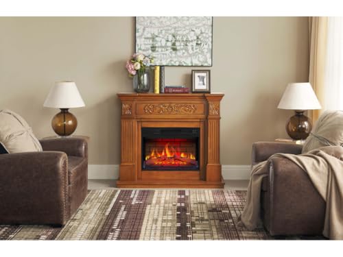 ArtiFlame Elektrokamin Toscana AF23BS, Elektrischer Standkamin mit Heizung 1800 W, realistischer 3D-Flammeneffekt, LED-Beleuchtung, Fernbedienung, Timer, Thermostat, Knistereffekt, MDF (Eiche) – Bild 9