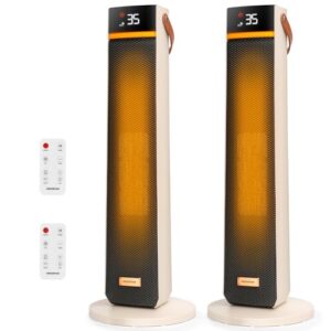 Aigostar Heizlüfter Energiesparend, 2000W Elektrische Heizung mit Fernbedienung, ECO Modus, PTC Keramik Heizlüfte, 24H Timer, Leise, 75° Oszillation, 4 Heizmodi, Kipp- und Überhitzungsschutz, 2 Pack