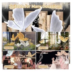 Alternative view of HIFRQVVC Hochzeit Schmetterlinge LED Bodenlicht Stehleuchte Schmetterling mehrfarbig für Hochzeit (2 Stück), 60 – 120 cm (weiß, 120 cm)