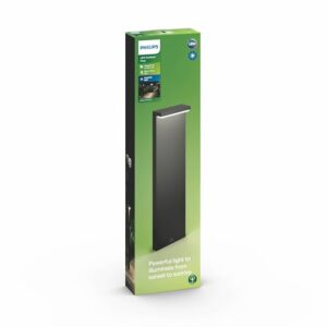 Philips Bustan LED Outdoor Wegeleuchte (40 W), wetterfeste Gartenbeleuchtung mit warmweißem Licht, energiesparende LED Beleuchtung, anthrazit, Warmweiß