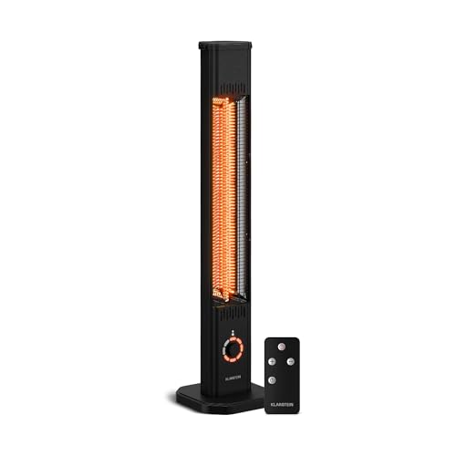 Klarstein Infrarotheizung Standgerät 2000W – 8 Stufen, Fernbedienung, Timer, IP65, Kippschutz, Wandmontage & Standfuß, leise, für Außenbereich bis 15 m², Infrarot Heizung