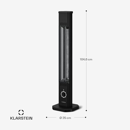 Klarstein Infrarotheizung Standgerät 2000W – 8 Stufen, Fernbedienung, Timer, IP65, Kippschutz, Wandmontage & Standfuß, leise, für Außenbereich bis 15 m², Infrarot Heizung – Bild 8