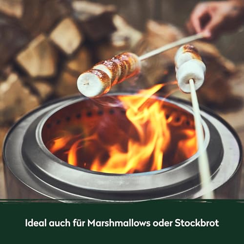 BURNHARD Feuerschale Edelstahl 36 cm, inkl. Aufbewahrungstasche, Feuertonne, Feuerkorb, raucharme Sekundär-Verbrennung, langlebig & mobil für Garten, Terrasse & Balkon – Bild 7