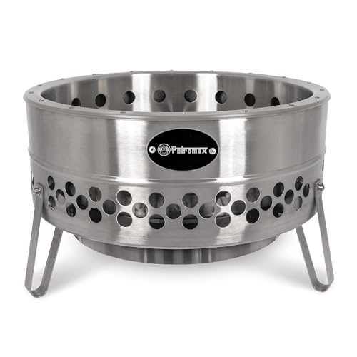 Petromax Tyropit Feuerschale - Feuerkorb für den Garten oder unterwegs beim Camping - standfest und mit integriertem Hitzeschild - aus robustem Edelstahl - 34,9 x 57 x 57 cm